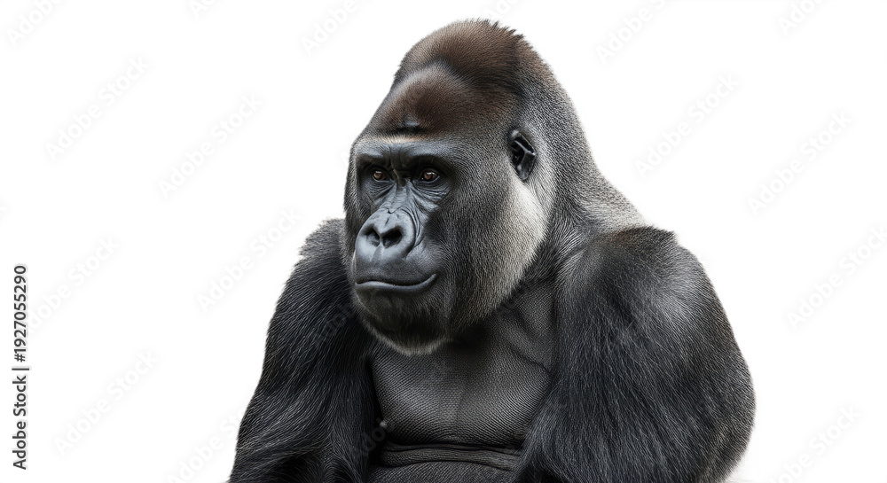 Fototapeta premium Western Lowland Gorilla Isolated on a white background