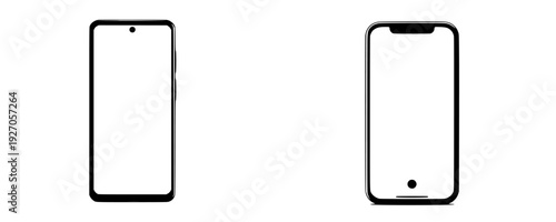 Elegant Eclipse: A sleek smartphone silhouette in black and white