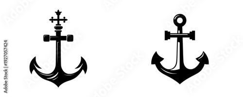 Maritime Cross and Anchor, Silhouette and Symbols