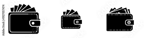 Silhouette of a wallet, money spilling out