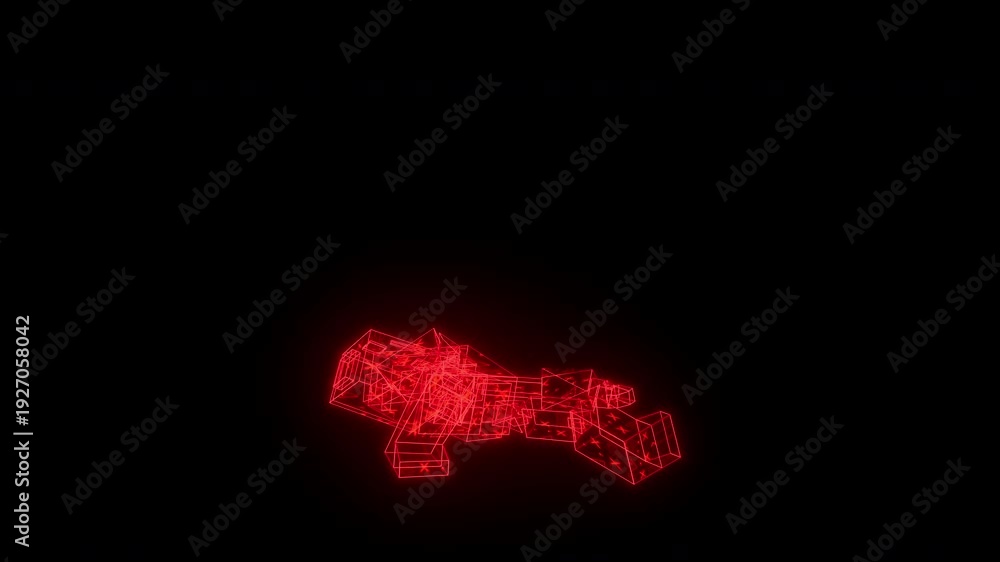 Neon Ransomware Screen Red Neon AI Hacker Defeated, Ransomware Threat Eliminated by Antivirus ...