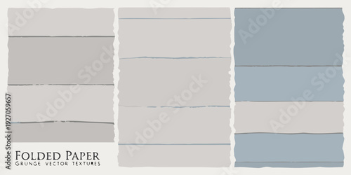 Abstract folded paper textures in shades of gray and blue