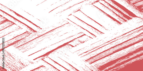 red grunge background. Abstract pink woven texture background, hand drawn bamboo weave pattern, minimalist red and white wicker illustration