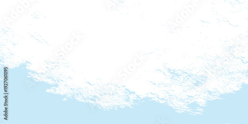 A watercolor blue grunge abstract background features a splash of nature with light clouds and a clear winter texture resembling painted snow on paper
