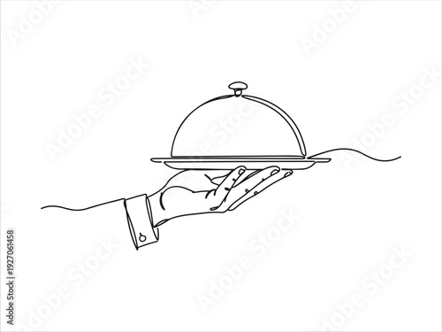 Person Holding Silver Plated Food Serving Tray With Dome Lid