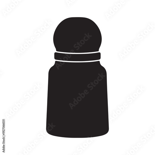 Salt or pepper shaker glyph icon. Silhouette symbol. Spice. Negative space. Vector isolated illustration
