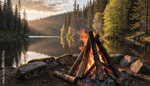 campfire in the forest