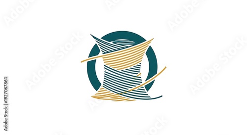 Abstract Twisted Ribbon Logo Design Element.