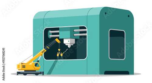 3D Printer Manufacturing Plastic Object.