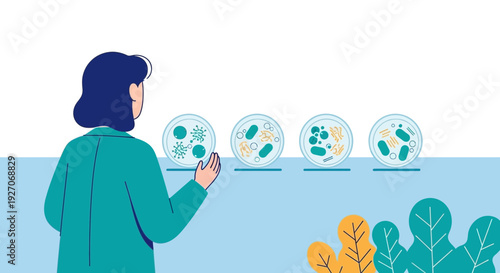 Woman Choosing Plants for Terrarium or Garden.