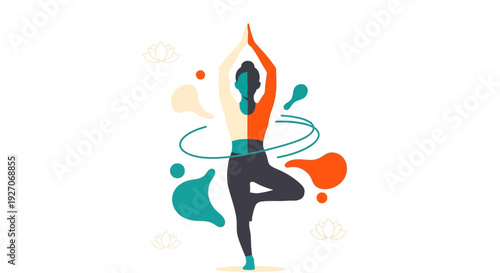 Woman Practicing Yoga in Tree Pose.