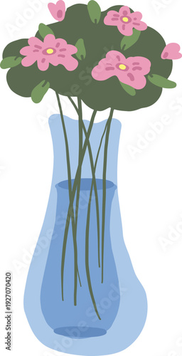 Vector illustration of a vase with flowers