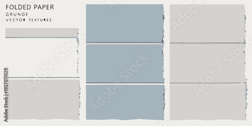 Abstract geometric composition of torn and folded paper textures