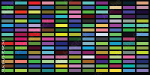 Randomized Color Blocks in a Grid Against Black