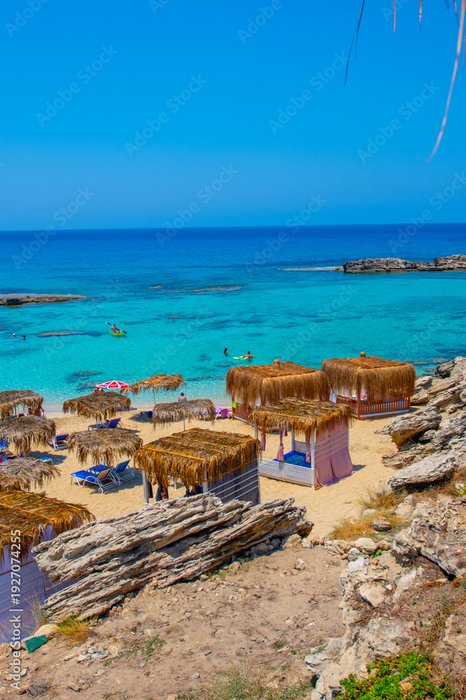 Fototapeta premium An amazing view of Agios Philon Beach (Ayfilon) in Dipkarpaz, North Cyprus.