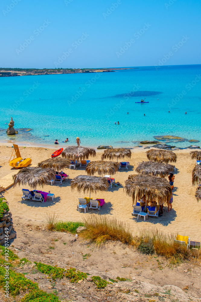 Fototapeta premium An amazing view of Agios Philon Beach (Ayfilon) in Dipkarpaz, North Cyprus.