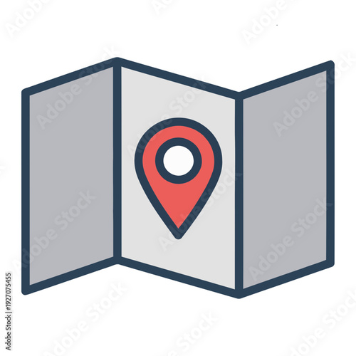 Flat Icon Navigation Symbol Pin Route Location
