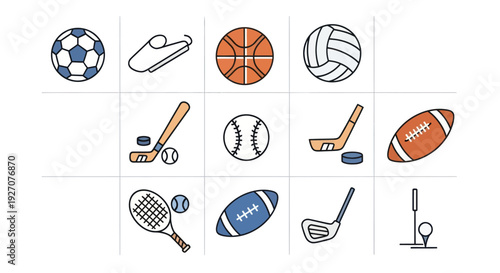Collection of Sport Equipment Icons