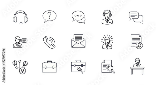 Customer Service Icons: Support, Communication, and Business Solutions