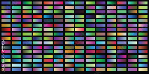 Abstract image showing numerous small rectangular blocks arranged in a grid, each displaying a smooth gradient of vibrant, changing colors