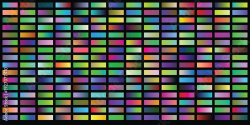 Abstract image displaying a large array of small rectangular blocks, each block showcasing a seamless gradient of rich and diverse colors