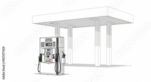 Detailed illustration of a gas pump, showcasing its intricate design and functionality.