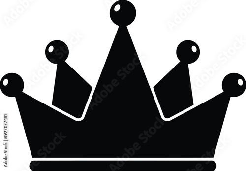 Black silhouette of a crown on vector illustration