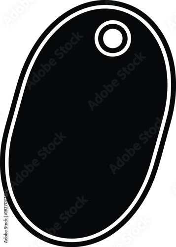Black oval shape with a hole at the top vector illustration