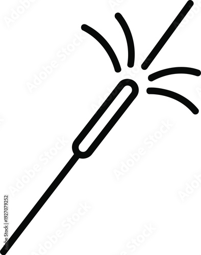 Black sparkler icon on with dynamic lines vector illustration
