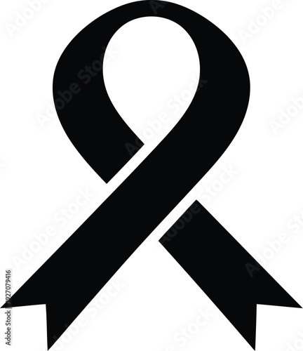 Black awareness ribbon symbol vector illustration