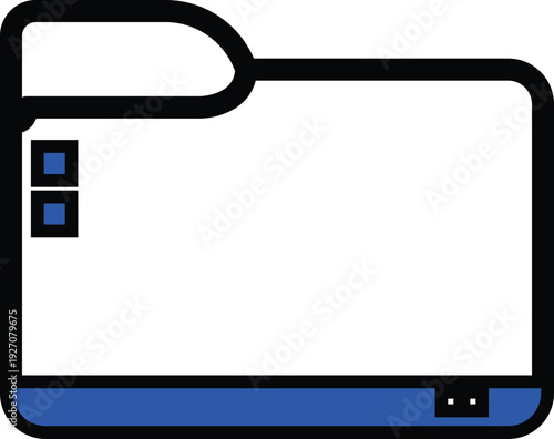 A stylized depiction of a laptop computer with a focus on its design and structure