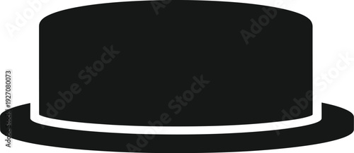 Black bowler hat icon vector illustration