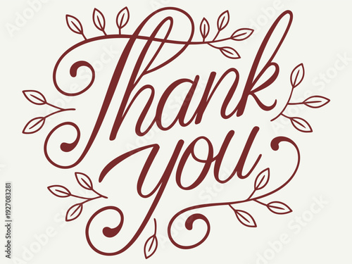 Thank You Lettering Design PNG SVG | Modern Calligraphy Typography for Print & Digital Use