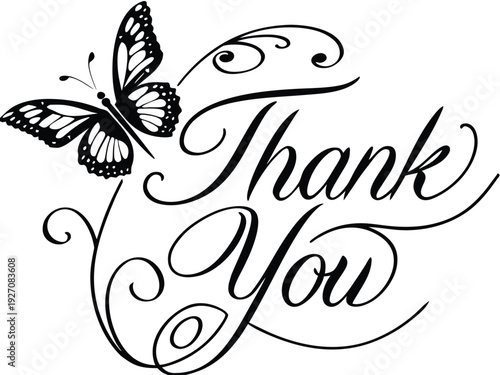 Thank You Lettering Design PNG SVG | Modern Calligraphy Typography for Print & Digital Use