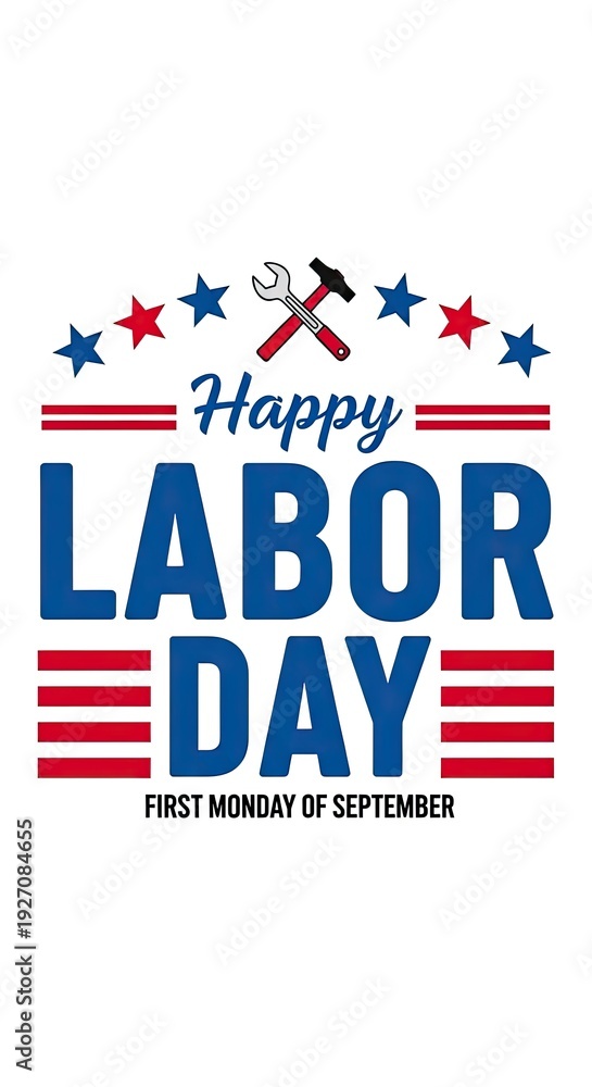 Fototapeta premium Happy labor day celebration honoring workers and labor unions on the first monday of september
