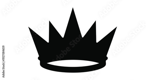 A black silhouette of a regal crown symbolizing royalty and power
