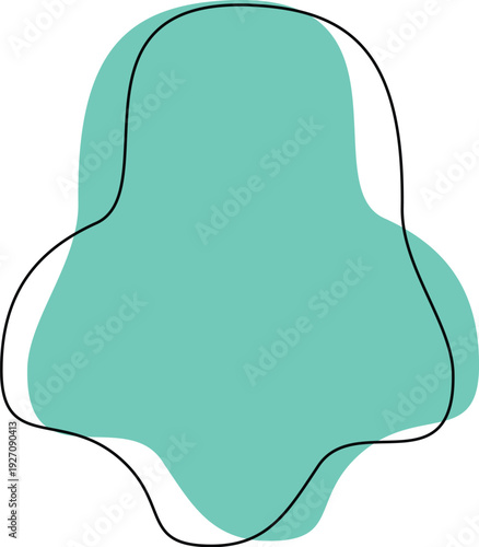 Photo of abstract organic blob irregular shape with black outline 