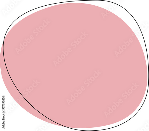 Photo of abstract organic blob irregular shape with black outline 