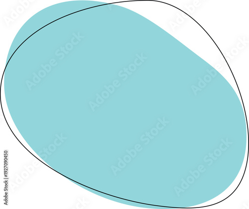 Photo of abstract organic blob irregular shape with black outline 
