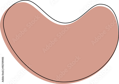 Photo of abstract organic blob irregular shape with black outline 