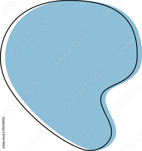 Photo of abstract organic blob irregular shape with black outline 