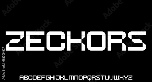 futuristic modern geometric font	
