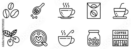 coffee cup icon set vector