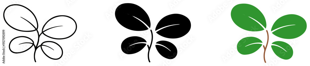 Obraz premium green sprout seedling eco vector icon 