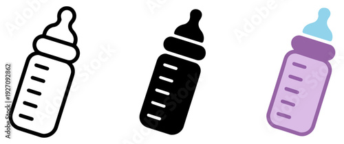 baby bottle infant feeding vector icon
