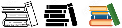 stacked books library education vector icon
