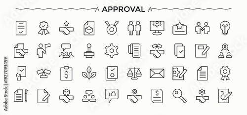 Approve icon set. Approve vector icon set. Pack of checkmark, mark, right, tick, correct, choice and more. Pixel perfect. Vector illustration.