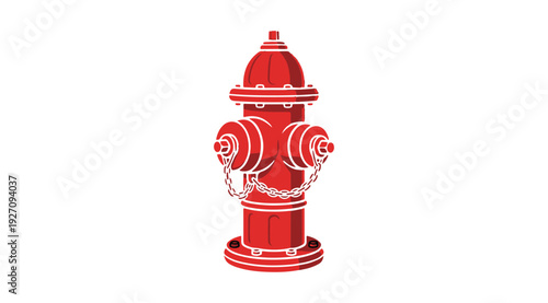 Fire Hydrant Icon Vector Illustration – Red Water Hydrant Emergency Equipment Silhouette Design