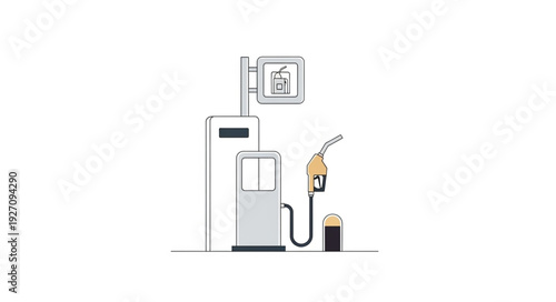 Gas pump illustration depicting fuel dispensing equipment at a service station.