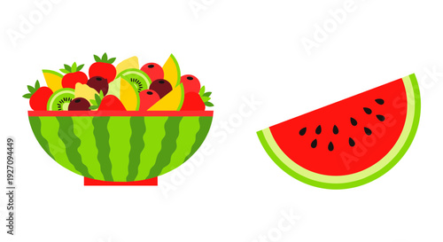 Set of 2 fruit icons vector